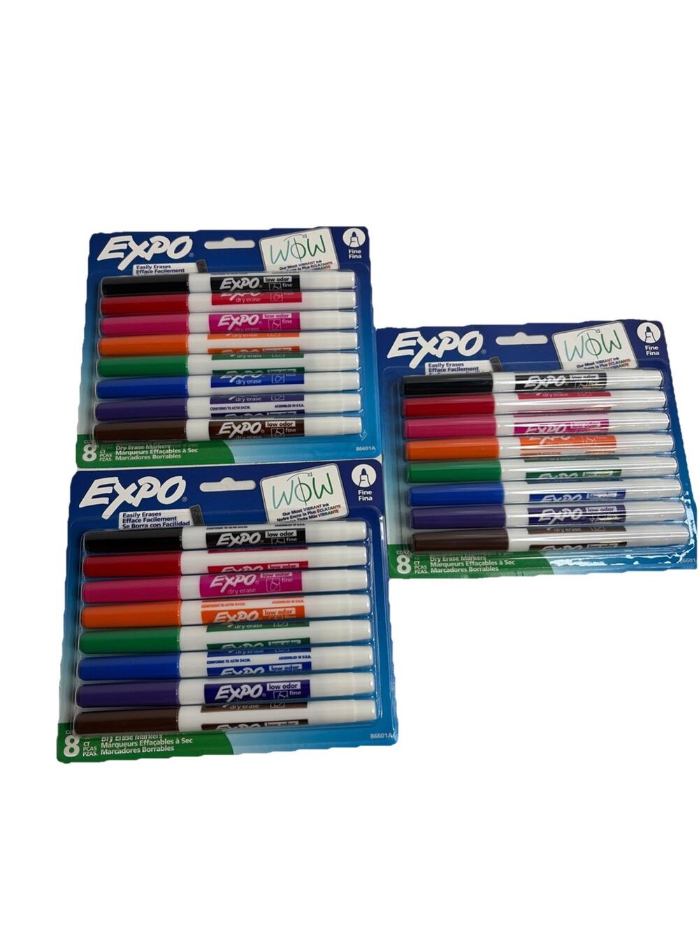 24 (3 Pk) Markers EXPO Dry-Erase Markers Low-Odor Fine Point Assorted Colors